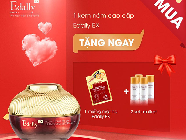 Khách hàng mua 1 Kem nám cao cấp Edally EX tặng 1 miếng mặt nạ Edally EX + 2 sét minitest